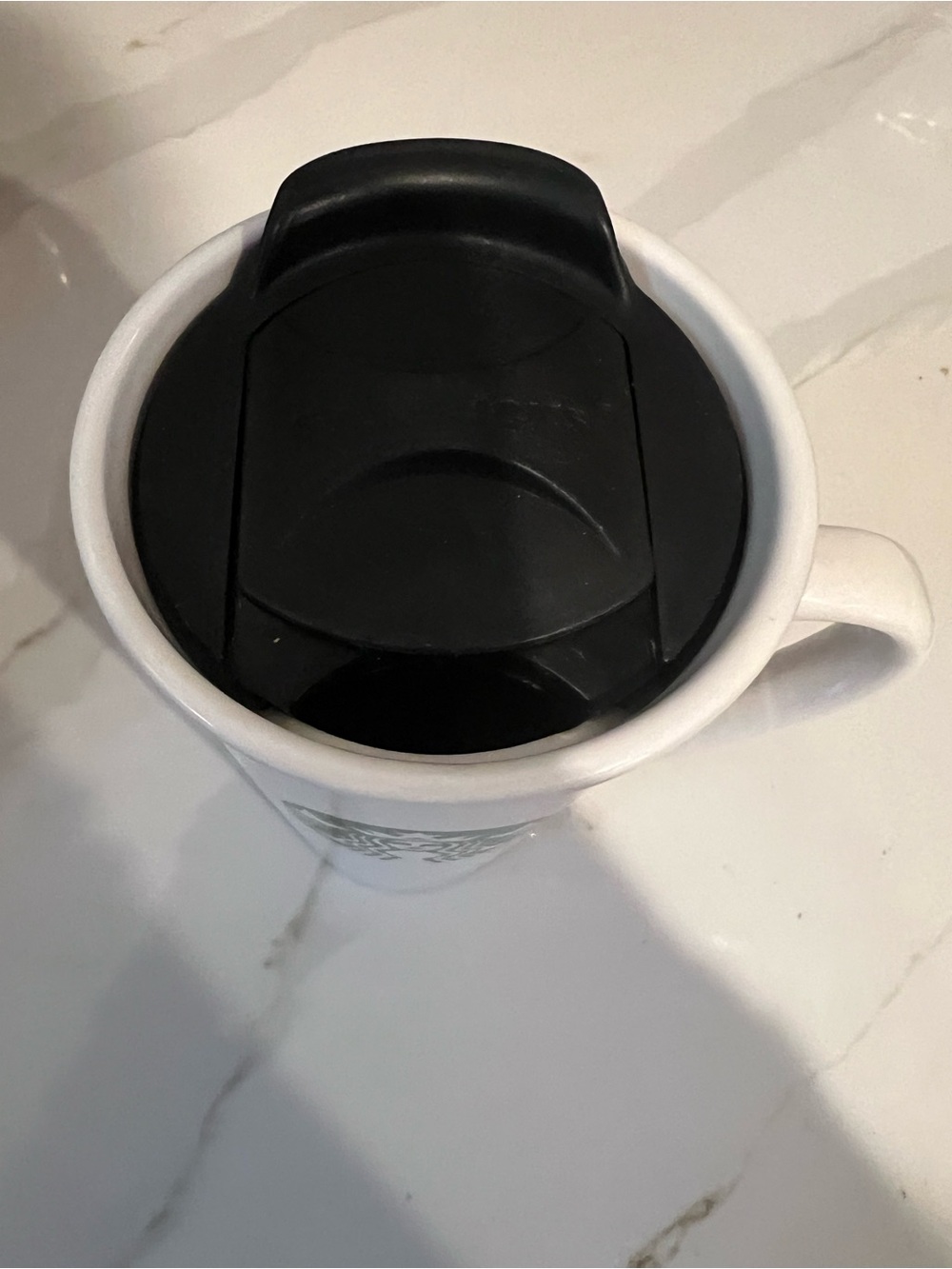 Starbucks White Ceramic 16oz Travel Mug with spill resistant lid. - Picture 4 of 6
